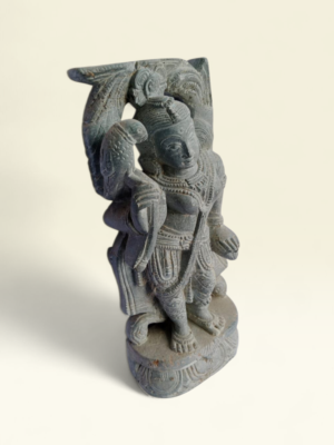 05OD011_1 Handcrafted Devadashi with Parrot Stone Idol