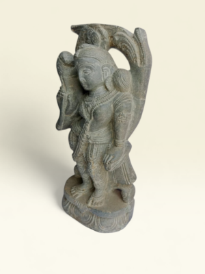 05OD011_2 Handcrafted Devadashi with Parrot Stone Idol