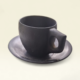 Natural Black Stone Tea Cup & Plate Set