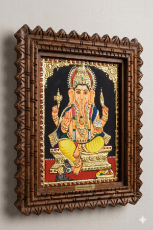 22K Gold Foil Ganesha Tanjore Painting