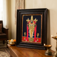 Lord Venkateswara Tanjore painting with gold foil traditional frame