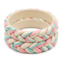 Rajasthani Lac Bangles Pastel Braided Set Handcrafted lac bangles pastel braided design Rajasthani jewelry