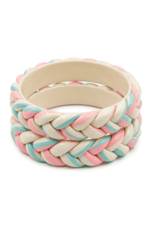 Rajasthani Lac Bangles Pastel Braided Set Handcrafted lac bangles pastel braided design Rajasthani jewelry