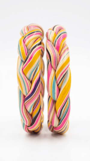 02OD002_1 Pastel Braided Lac Bangles(Set of 2)