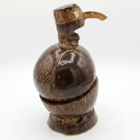 Handcrafted coconut shell bird figurine eco friendly home decor