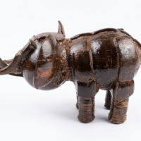 Artisan Coconut Shell Elephant Figurine for Home Decor Handcrafted coconut shell elephant figurine eco friendly home decor