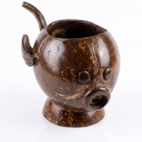 Handcrafted Coconut Shell Whale Decorative Cup Handcrafted coconut shell whale decorative cup with rustic finish