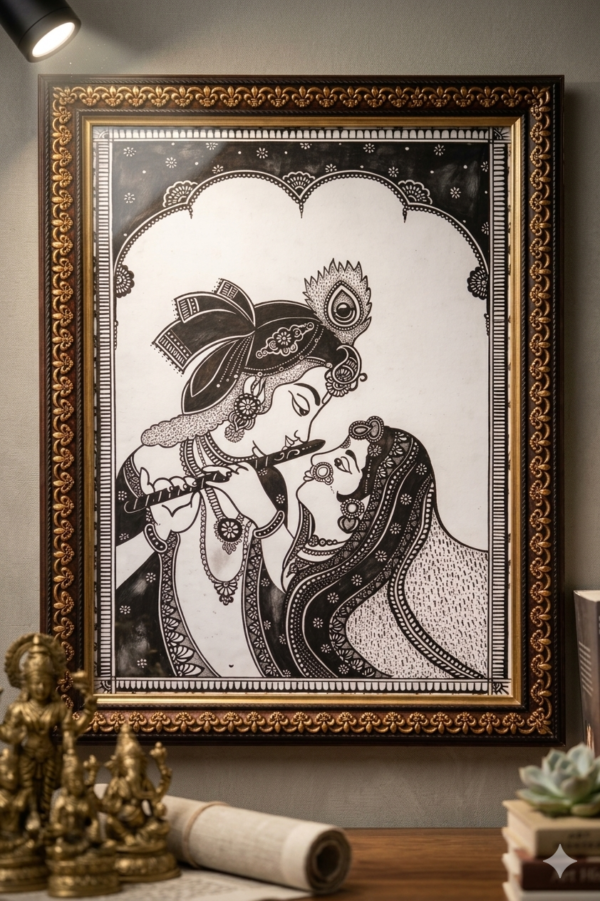 Handcrafted Radha Krishna Mandala Wall Art