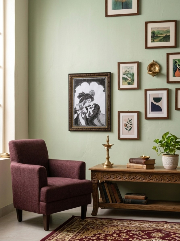 Handcrafted Radha Krishna Mandala Wall Art