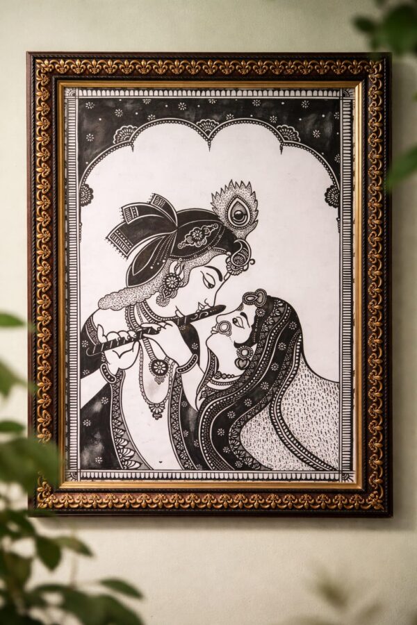 Handcrafted Radha Krishna Mandala Wall Art