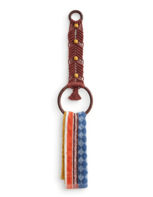 Macrame Beaded Towel Holder