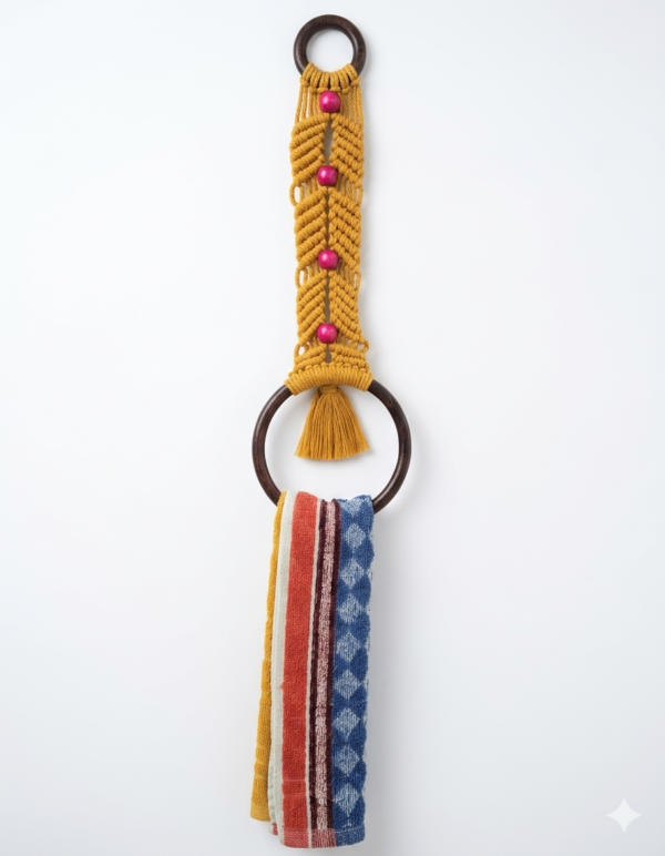 Handcrafted Macramé Towel Holder