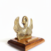 Handcrafted Brass Swan Showpiece with Wooden Base | Elegant Home Decor Accent