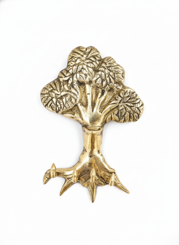 Handcrafted brass tree of life wall decor with intricate design