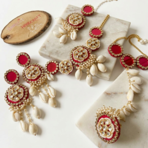 floral cowrie shell wedding jewelry set