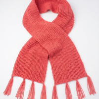Woolen Tassel Scarf for Women hand knit woolen tassel scarf for women rust orange winter scarf