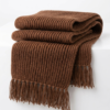 Handmade Brown Woolen Tassel Scarf for Winter Wear