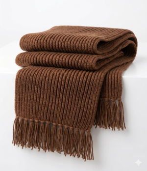 Handmade Brown Woolen Tassel Muffler for Winter Wear