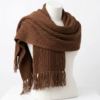 Handmade Brown Woolen Tassel Scarf for Winter Wear