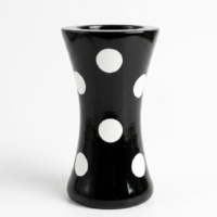 Black Polka Dot Ceramic Vase black polka dot ceramic vase for home decor