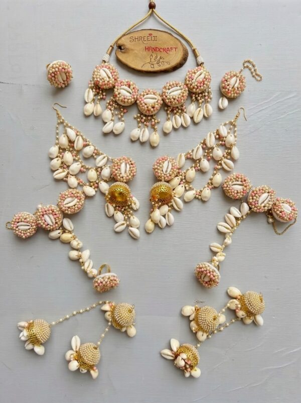 Handcrafted Floral & Cowrie Shell Wedding Jewelry