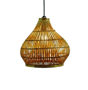 Amber Glow Cane Pendant Lamp – Handwoven Teardrop Hanging Light Amber Glow handcrafted cane pendant lamp with teardrop woven hanging light design