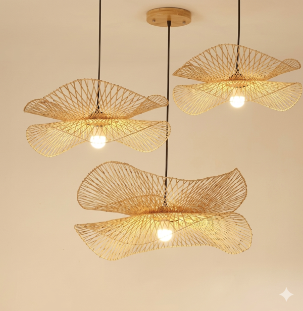 Aurora Handwoven Cane Pendant Lamp for Elegant Home Décor