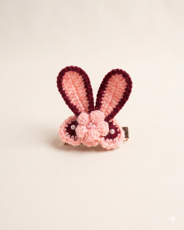 1777817012123 Blush Bunny Crochet Hair Clip