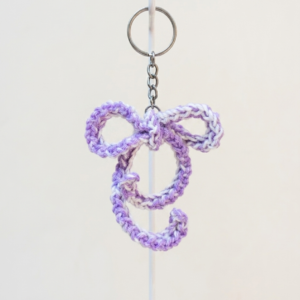 Lavender Loop Handmade Crochet Keychain Handmade lavender crochet loop keychain with metal keyring attachment