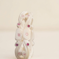 White Sankha bangles with pearl-toned stone embellishments