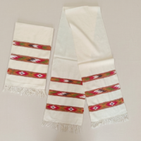 Handwoven Tribal Border Cotton Scarf Handwoven ethnic cotton scarf with tribal woven border design