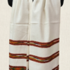 Handwoven Tribal Pattern Cotton Scarf with Tassels