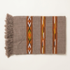Handwoven Grey Tribal Pattern Cotton Scarf with Tassels