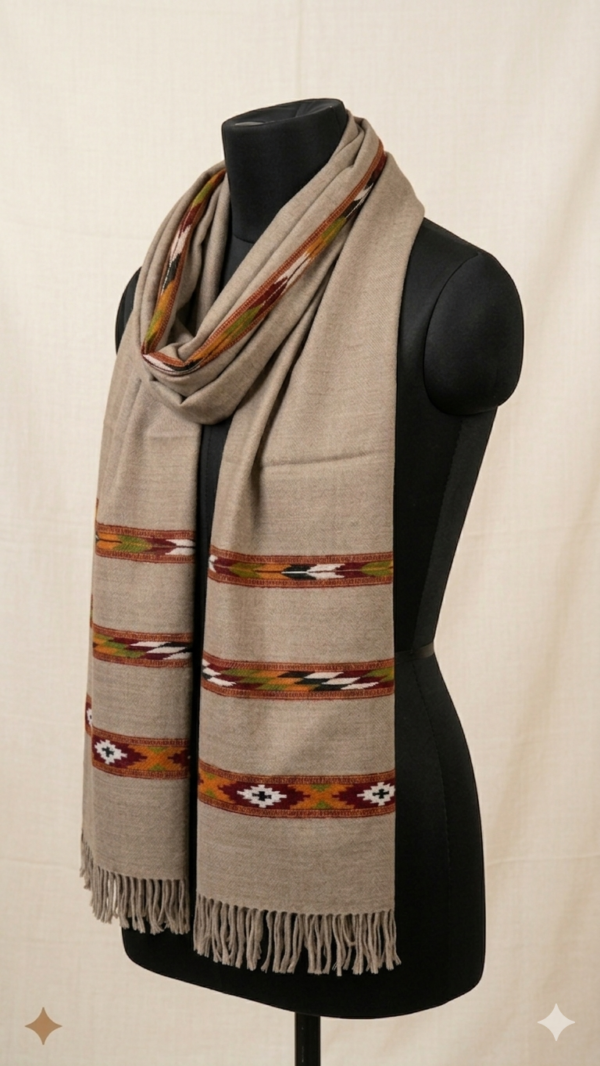 1777963092644 Elegant Beige Handwoven Ethnic Cotton Scarf