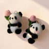 Cute Handmade Crochet Panda Keychain Handmade crochet panda keychain with soft yarn detailing