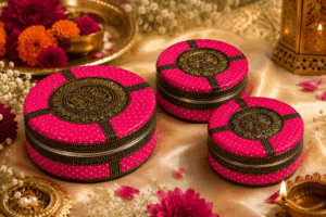 Pink Meenakari Utility Box