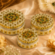 White Floral Meenakari Storage Box