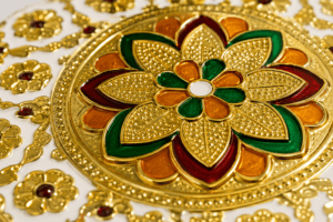 White Floral Meenakari Storage Box