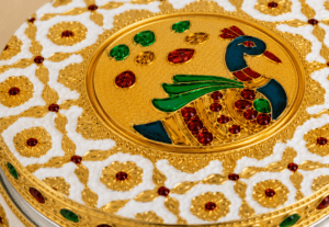 White Meenakari Wooden Utility Box