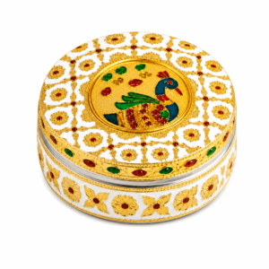 White Meenakari Wooden Utility Box
