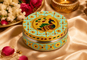 Mint Peacock Meenakari Utility Box