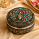 01GJ015_1 Peacock Meenakari Trinket Box