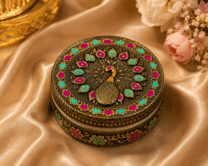Antique Peacock Meenakari Utility Box