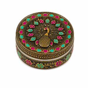 Antique Peacock Meenakari Utility Box