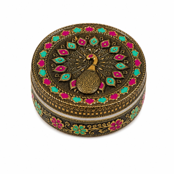 Antique Peacock Meenakari Utility Box