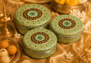 01GJ023_1 Green Mandala Meenakari Utility Box