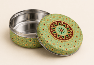 01GJ023_2 Green Mandala Meenakari Utility Box