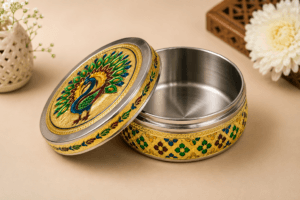 Peacock Meenakari Storage Box