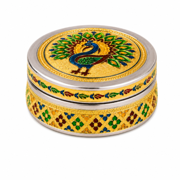 Peacock Meenakari Storage Box