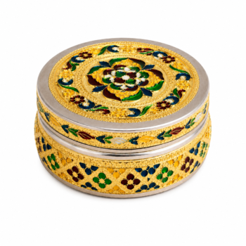 Golden Meenakari Utility Box